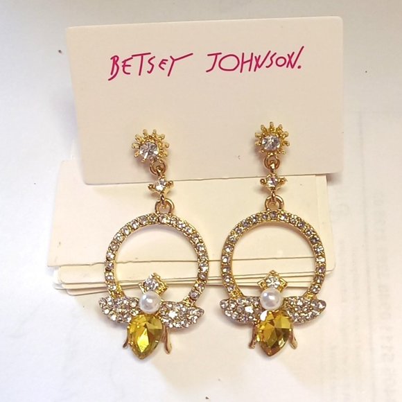 Gorgeous Betsey Johnson Bumble Bee Earrings - Picture 2 of 2